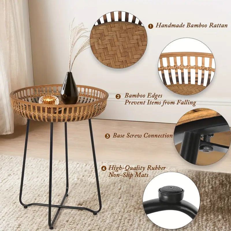 1 Oakrian Rattan Side Table Nesting Table
