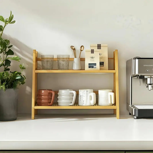 2-Tier Bamboo Organizer Shelf